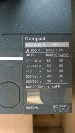 ВЫКЛ,АВТОМАТ COMP NS1000N,33391,MERLIN-G Schneider Electric (NS1000N3PMF5.0E)