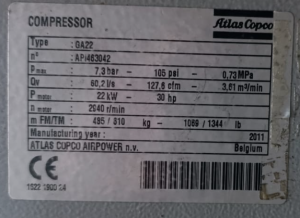 Компрессор GA-22 FF Atlas Copco