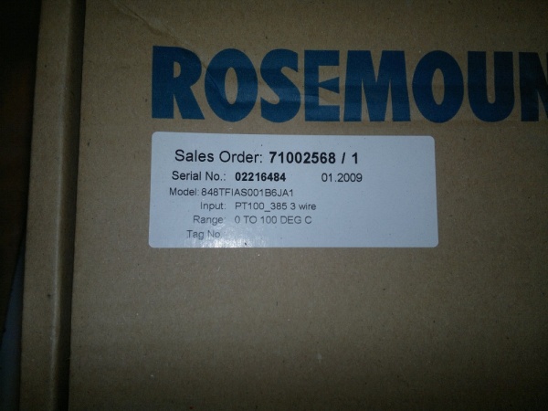 Преобразователь 848TFIAS001B6JA1 РОЗЕМАУНТ( ROSEMOUNT)