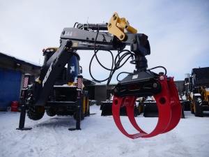 Лесозахват маятниковый на экскаватор-погрузчик JCB