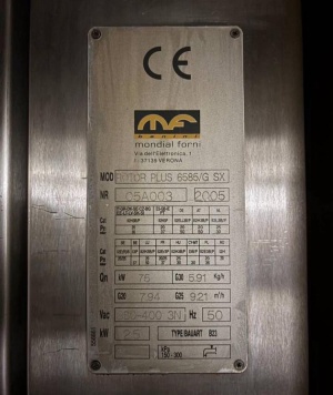 Печь Mondial forni 6585 G для пекарни