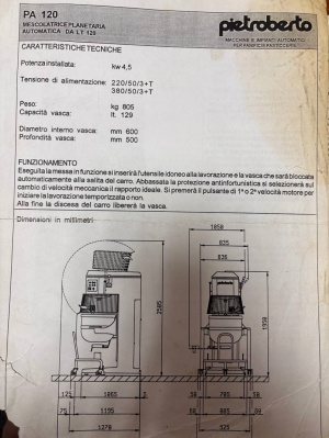Взбиватель кондитерских смесей ра 120 Pietro Berto