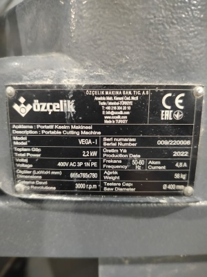 Одноголовочная пила по пвх Ozcelik Vega I