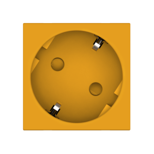 Розетка CADUCEUS ALING HIDE, встраиваемая, с заземлением, со шторками, 16А, 250В~, с расположением разъёма 45°