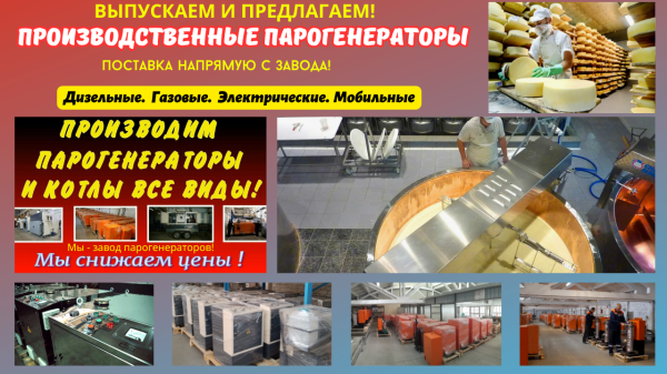Парогенераторы промышленные производственные