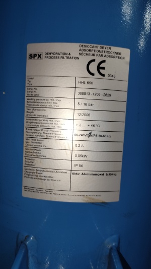 Осушитель адсорбционный сжатого воздуха SPX