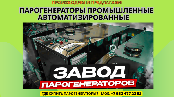 Парогенераторы промышленные автоматизированные