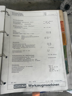 Тяжелый токарный станок RAVENSBURG KL-2500-6000 ЧПУ, ЧПУ SIEMENS