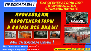 Парогенератор для производства промышленный