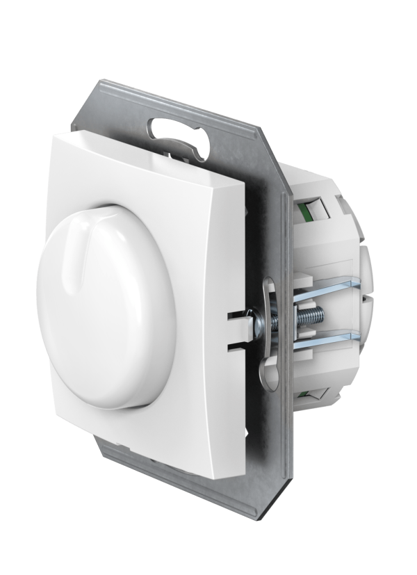 Диммер скрытой установки CADUCEUS ALING PRESTIGE поворотно-нажимной, проходной, 40-400ВА, 230В, 50Гц, механизм