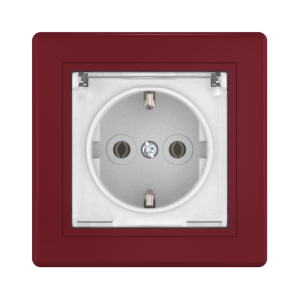 Розетка скрытой установки CADUCEUS ALING PRESTIGE, с заземлением, без шторок, с крышкой, с керамическим основанием, 16А, 250В~