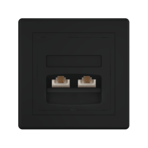 Розетка скрытой установки CADUCEUS ALING PRESTIGE с модулями Keystone 2хRJ12 6P6C cat. 3, двойная, телефонная