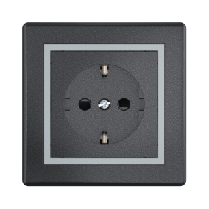 Розетка скрытой установки CADUCEUS ALING PRESTIGE, с заземлением, со шторками, с керамическим основанием, 16А, 250В~