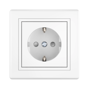 Розетка скрытой установки CADUCEUS ALING PRESTIGE, с заземлением, со шторками, с керамическим основанием, 16А, 250В~