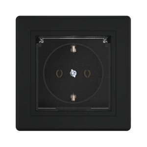 Встраиваемая розетка CADUCEUS ALING PRESTIGE с заземлением, без шторок, с крышкой, с пластиковым основанием, 16А, 250В~