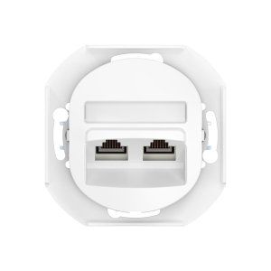 Встраиваемая двойная компьютерная розетка CADUCEUS ALING EON с модулями Keystone RJ45 8P8C, cat.5e, UTP, механизм