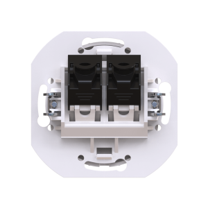 Розетка скрытой установки двойная компьютерная CADUCEUS ALING EON с модулями Keystone RJ45 8P8C, cat.6, UTP, механизм