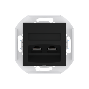 Розетка скрытой установки CADUCEUS ALING PRESTIGE двойная компьютерная с модулями Keystone RJ45 8P8C, cat.6, UTP, механизм