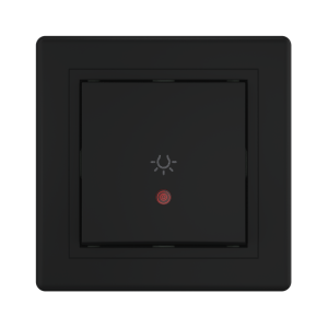 Выключатель скрытой установки CADUCEUS ALING PRESTIGE кнопочный, с символом «Свет», с индикацией, 10АХ, 250В~