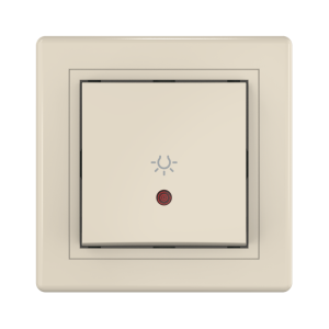 Выключатель скрытой установки CADUCEUS ALING PRESTIGE кнопочный, с символом «Свет», с индикацией, 10АХ, 250В~