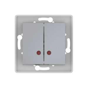 Выключатель скрытой установки CADUCEUS ALING PRESTIGE двухклавишный, с индикацией, 10АХ, 250В~, механизм