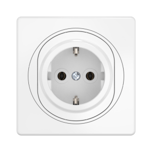 Розетка скрытой установки CADUCEUS ALING EON с заземлением, без шторок, с пластиковым основанием, 16А, 250В~