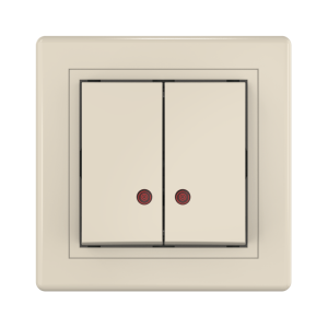 Выключатель скрытой установки CADUCEUS ALING PRESTIGE двухклавишный, с индикацией, 10АХ, 250В~