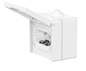 Розетка электрическая CADUCEUS ALING OG для открытой проводки, без шторок, с крышкой, 16А, 440В~