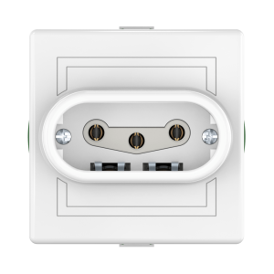 Розетка скрытой установки CADUCEUS ALING PRESTIGE, трёхполюсная, с керамическим основанием, 16А, 440В~