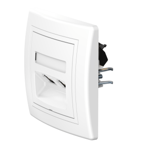 Розетка скрытой установки CADUCEUS ALING PRESTIGE двойная компьютерная с модулями Keystone RJ45 8P8C cat.6, UTP