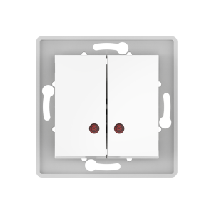 Выключатель скрытой установки CADUCEUS ALING PRESTIGE двухклавишный, с индикацией, 10АХ, 250В~, механизм