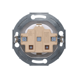 Розетка скрытой установки CADUCEUS ALING PRESTIGE, с заземлением, без шторок, с крышкой, с керамическим основанием, 16А, 250В~, механизм