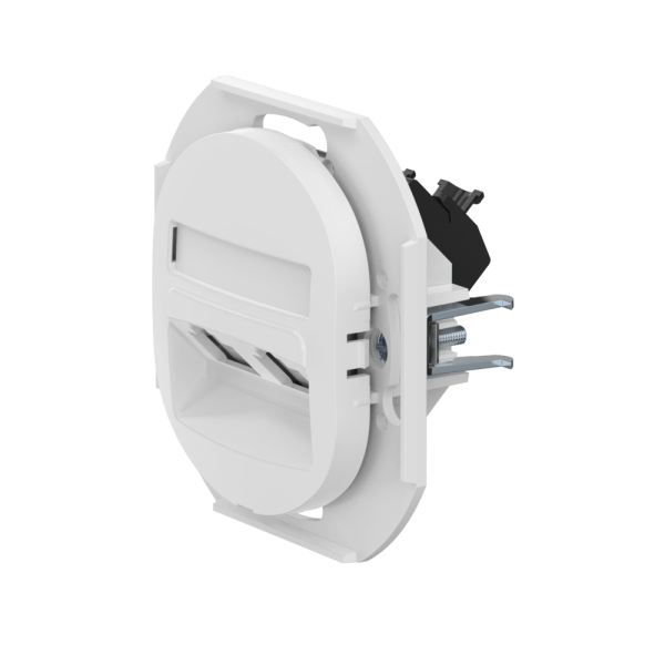 Розетка скрытой установки двойная компьютерная CADUCEUS ALING EON с модулями Keystone RJ45 8P8C, cat.6, UTP, механизм