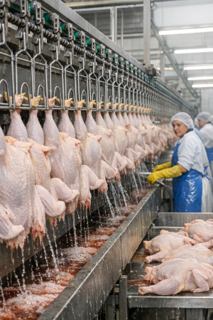 Линия убоя бройлеров производительностью: 3000 голов/час. Новое / БУ - ЕС