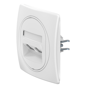 Розетка скрытой установки двойная телефонная CADUCEUS ALING EON с модулями Keystone 2хRJ12 6P4C