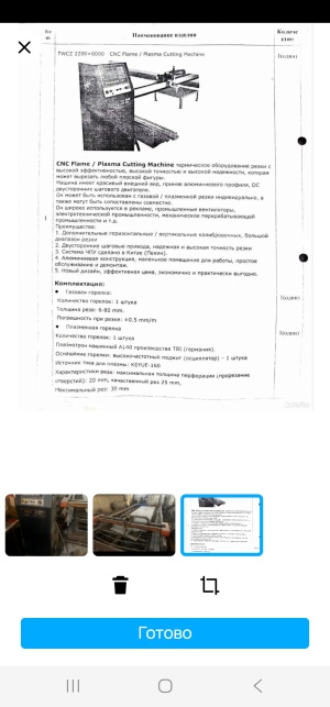 Машина плазменной резки CNC Model TWCZ-2200x6000