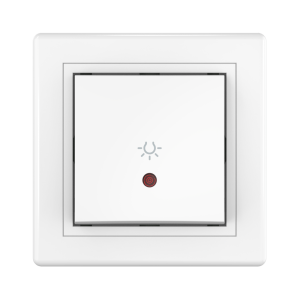 Выключатель скрытой установки CADUCEUS ALING PRESTIGE кнопочный, с символом «Свет», с индикацией, 10АХ, 250В~