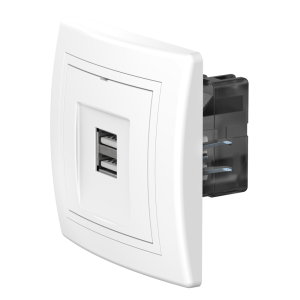 Розетка скрытой установки CADUCEUS ALING PRESTIGE двойная, USB, тип А, для зарядки устройств, 2,1А, 5В=, 250В~