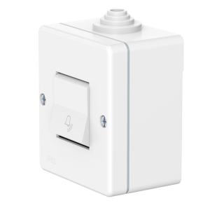 Выключатель одноклавишный CADUCEUS ALING OG для открытой проводки, с символом «Звонок», 10А, 250В~