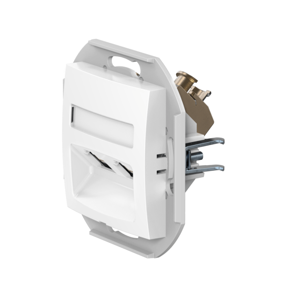 Розетка скрытой установки CADUCEUS ALING PRESTIGE двойная, компьютерная с модулями Keystone RJ45 8P8C, cat.5e, FTP, механизм