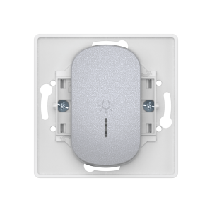 Выключатель скрытой установки CADUCEUS ALING EON, кнопочный с узкой клавишей, с символом «Свет», с индикацией, 10АХ, 250В~, механизм