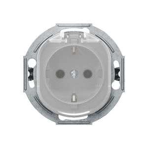 Механизм розетки скрытой установки CADUCEUS ALING EON с заземлением, без шторок, с крышкой, с керамическим основанием, 16А, 250В~
