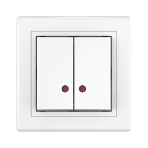 Выключатель скрытой установки CADUCEUS ALING PRESTIGE двухклавишный, с индикацией, 10АХ, 250В~