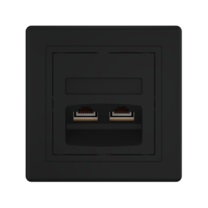 Розетка скрытой установки CADUCEUS ALING PRESTIGE двойная компьютерная с модулями Keystone RJ45 8P8C, cat.6, FTP