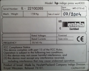 Цифровая рулонная печатная машина HP Indigo Press WS4000