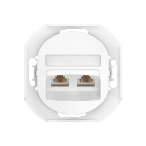 Механизм встраиваемой двойной телефонной розетки CADUCEUS ALING EON с модулями Keystone 2хRJ12 6P4C