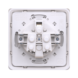 Розетка скрытой установки CADUCEUS ALING EON с заземлением, без шторок, с пластиковым основанием, 16А, 250В~