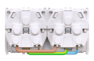 Розетка CADUCEUS ALING EXPERIENCE электрическая, двухместная, модульная, для скрытой проводки, механизм, 16А, 250 В~