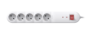 Удлинитель CADUCEUS ALING с выключателем, 5х16А, 1,5м, 250В~ с защитой от перенапряжения