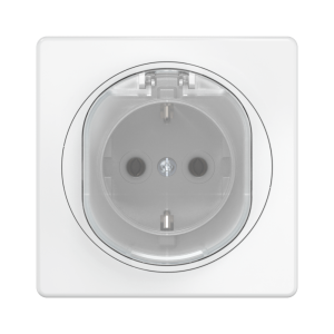 Встраиваемая розетка CADUCEUS ALING EON с заземлением, без шторок, с крышкой, с пластиковым основанием, 16А, 250В~